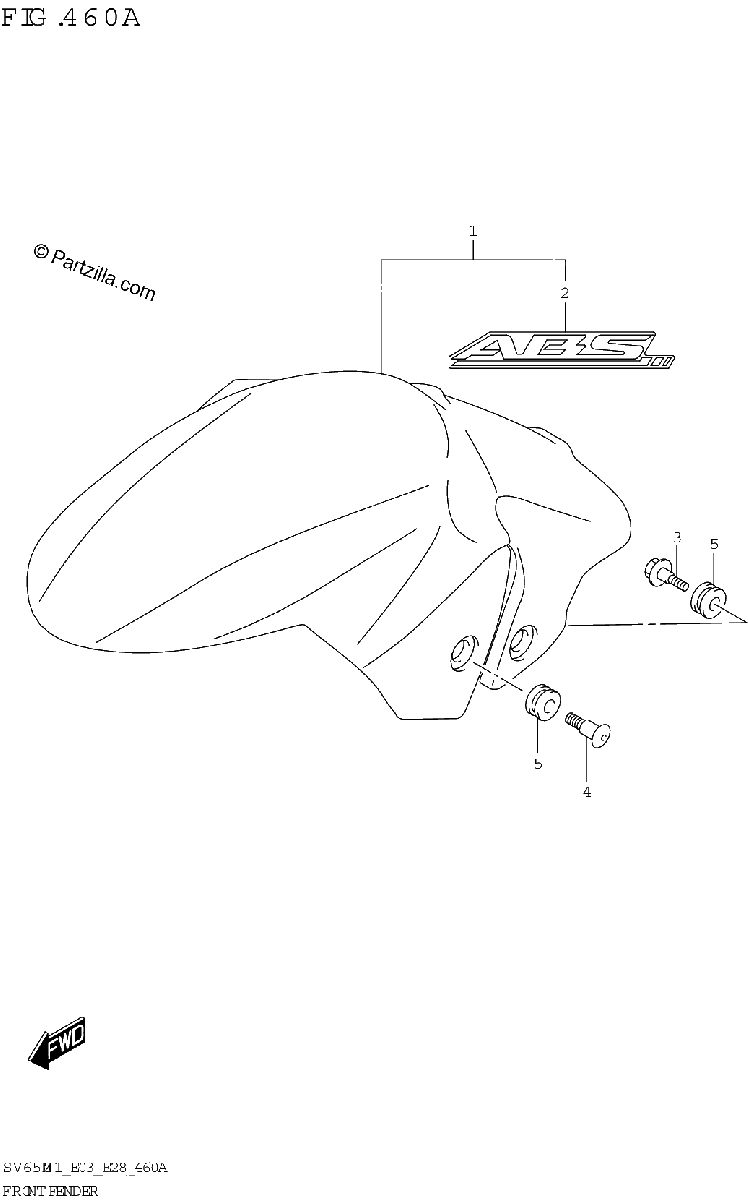 Diagrama de FRONT FENDER SV650A SV650XA