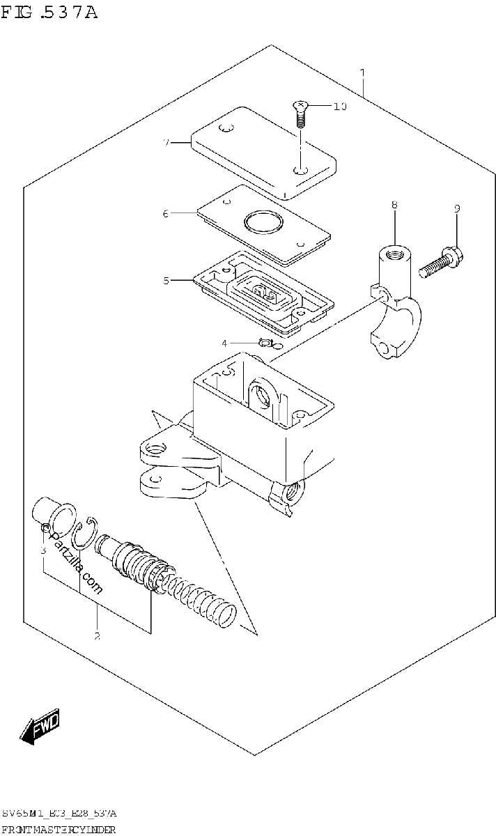 Diagrama de FRONT MASTER CYLINDER SV650 SV650A