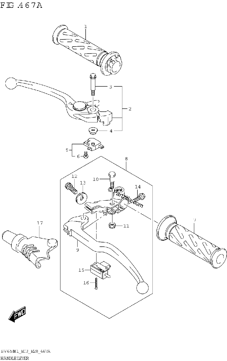 Diagrama de HANDLE LEVER