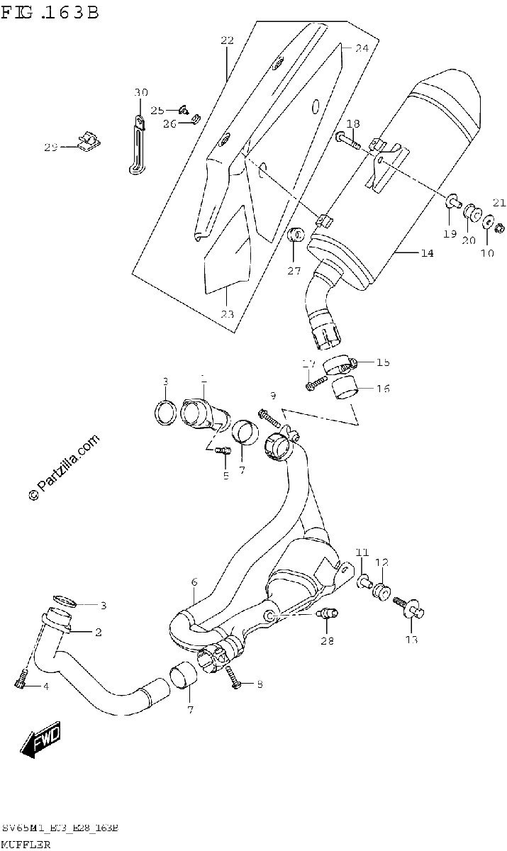 Diagrama de MUFFLER SV650XA
