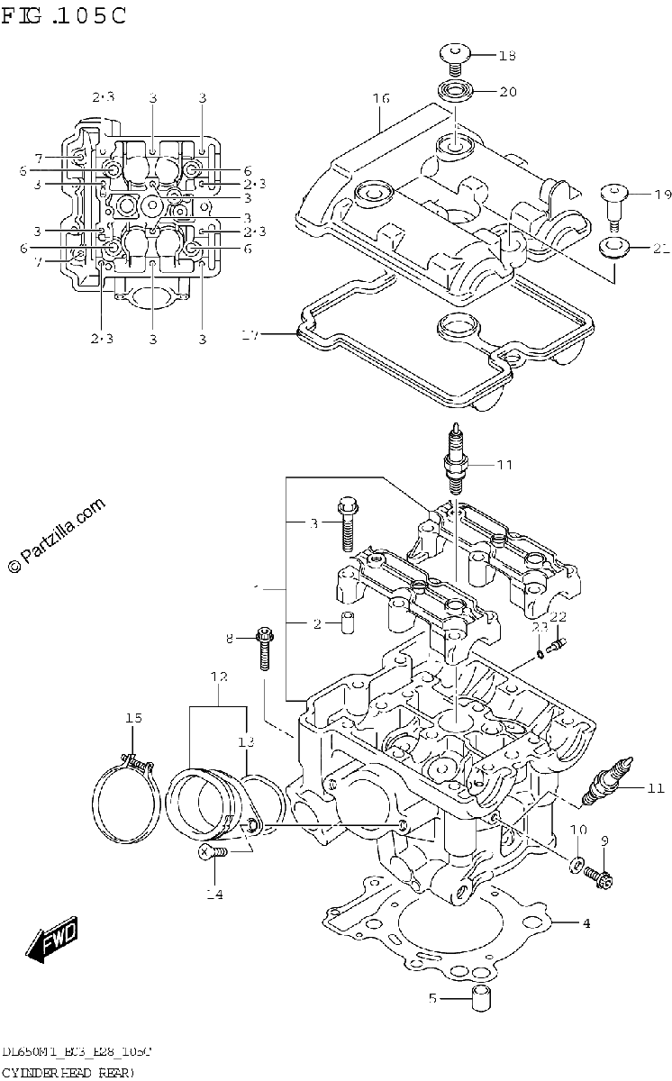Diagrama de CYLINDER HEAD REAR