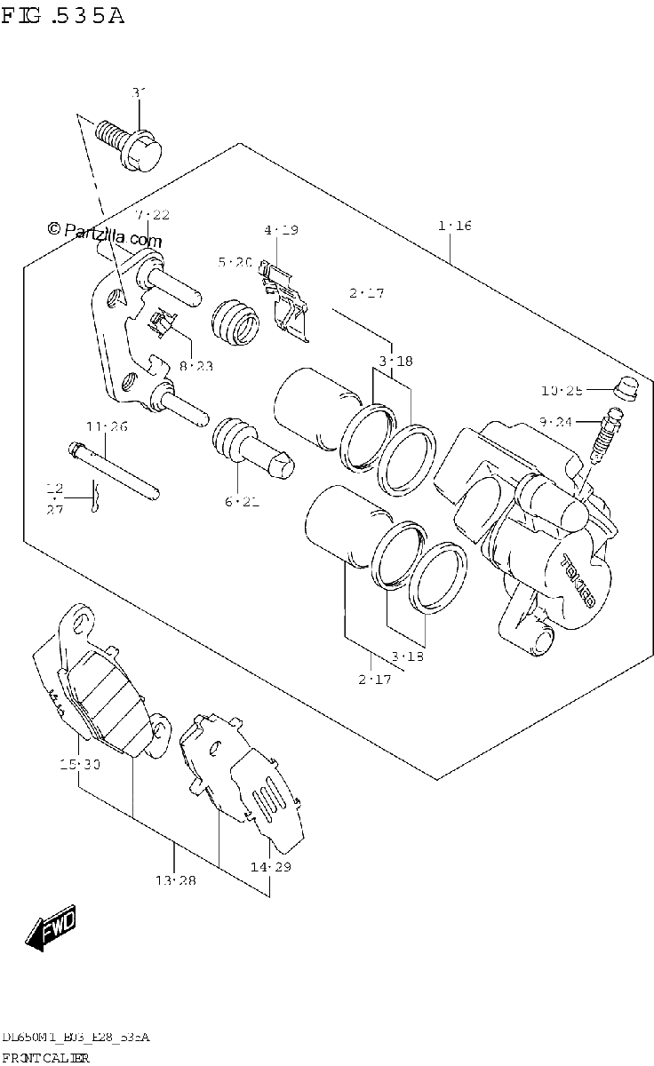 Diagrama de FRONT CALIPER
