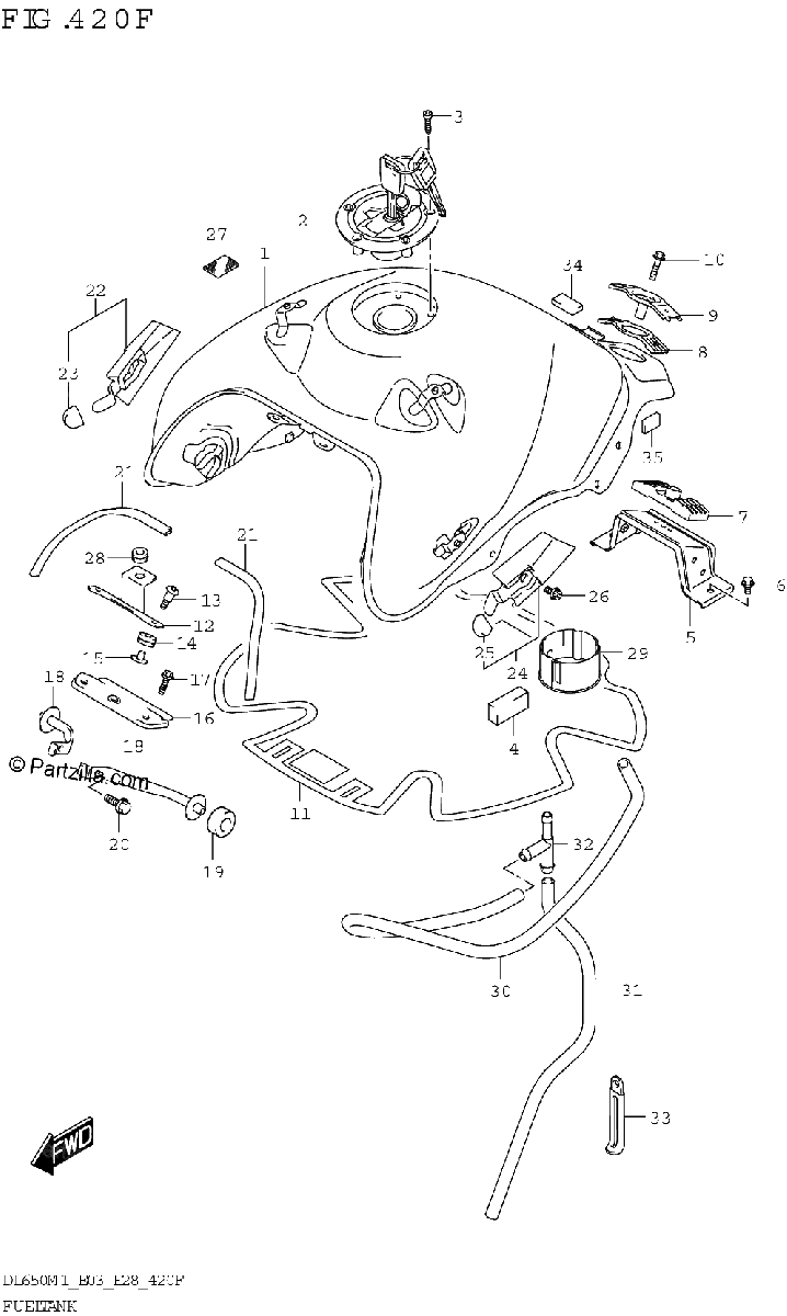 Diagrama de FUEL TANK DL650A E33