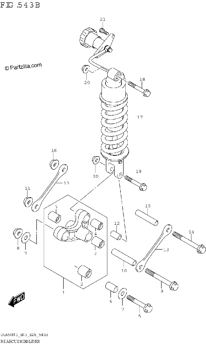 Diagrama de REAR CUSHION LEVER