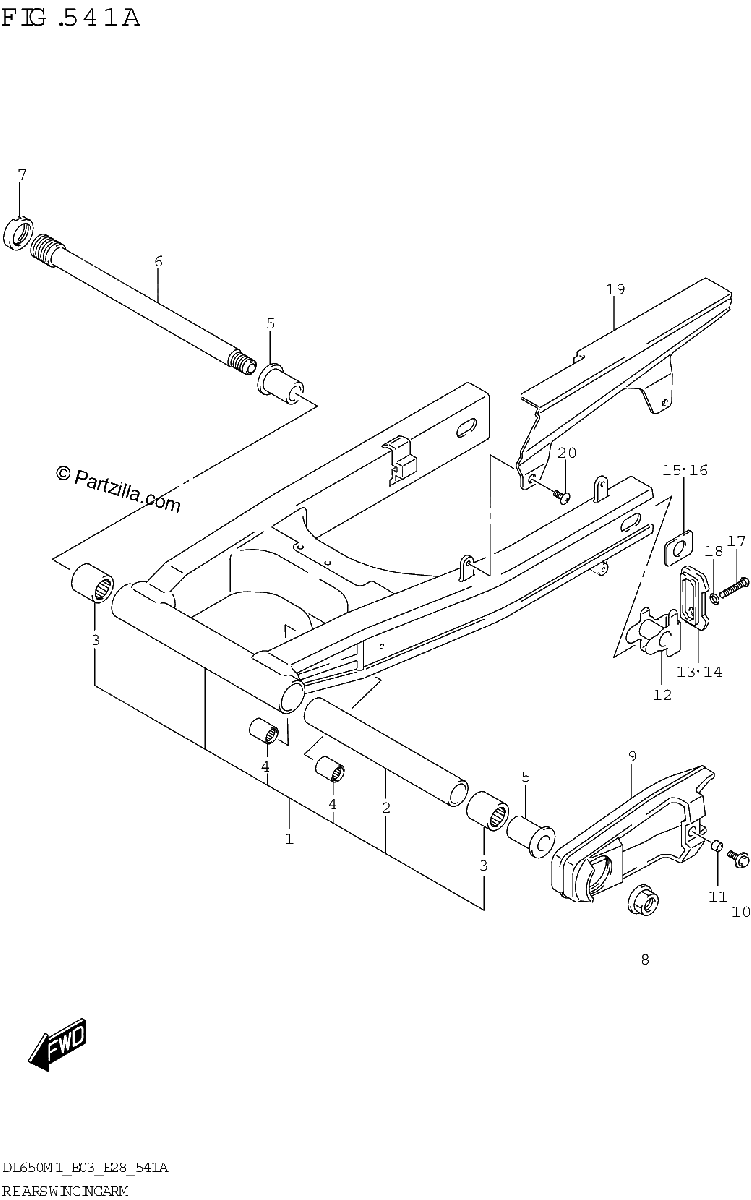 Diagrama de REAR SWINGINGARM