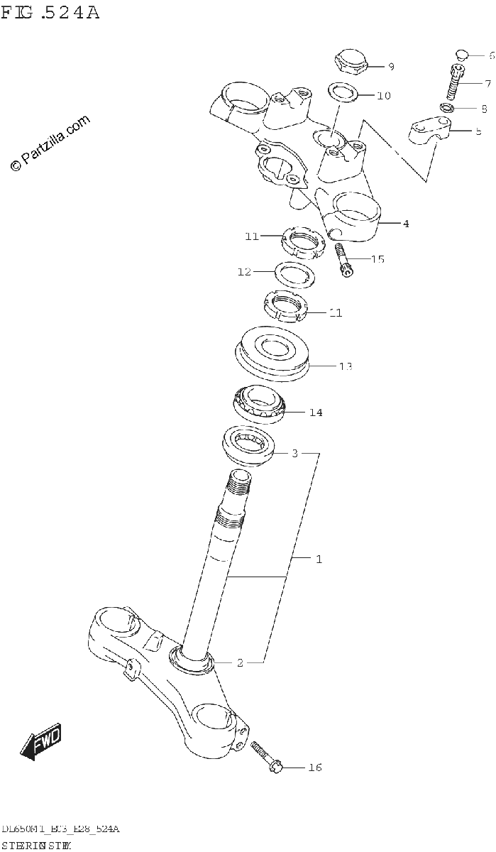 Diagrama de STEERING STEM