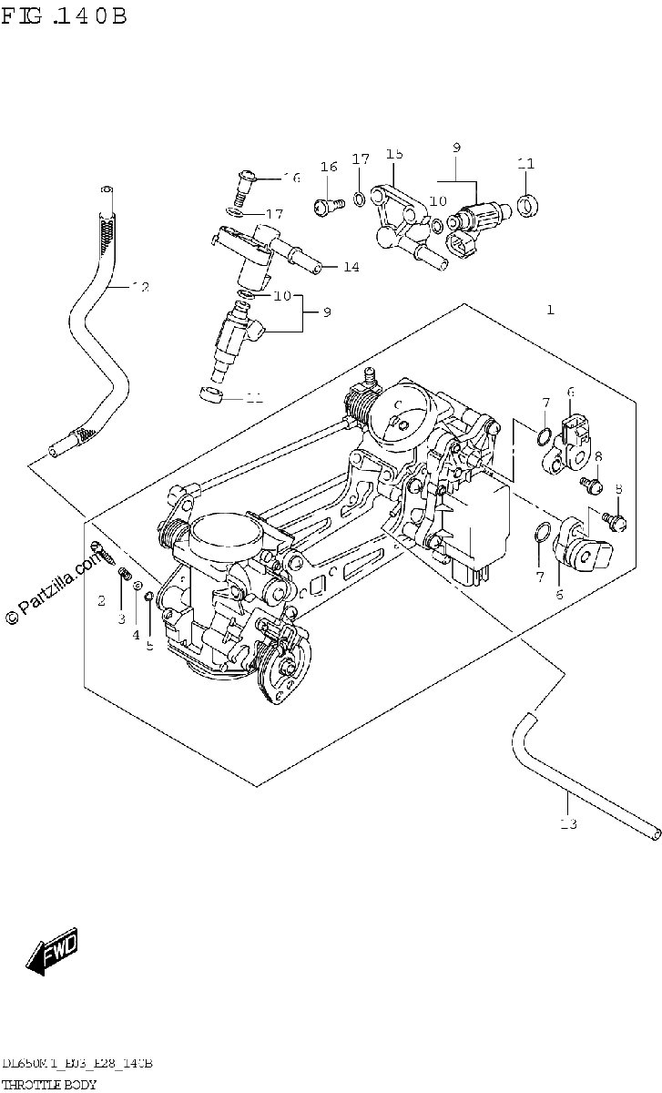 Diagrama de THROTTLE BODY E03 E28