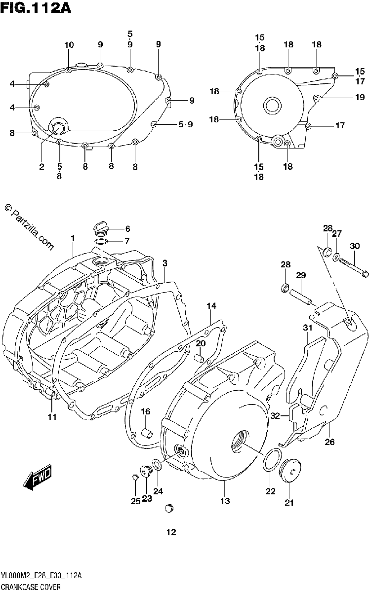 Diagrama de CRANKCASE COVER