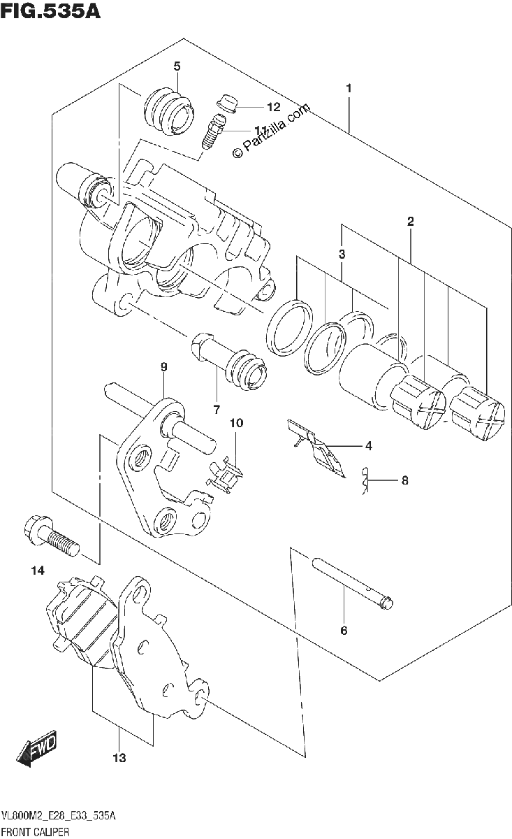 Diagrama de FRONT CALIPER