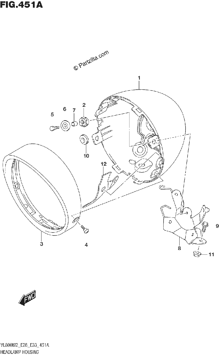 Diagrama de HEADLAMP HOUSING
