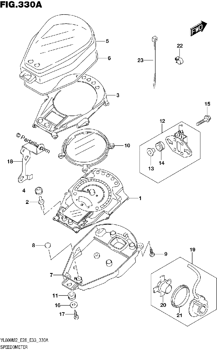 Diagrama de SPEEDOMETER VL800 E28