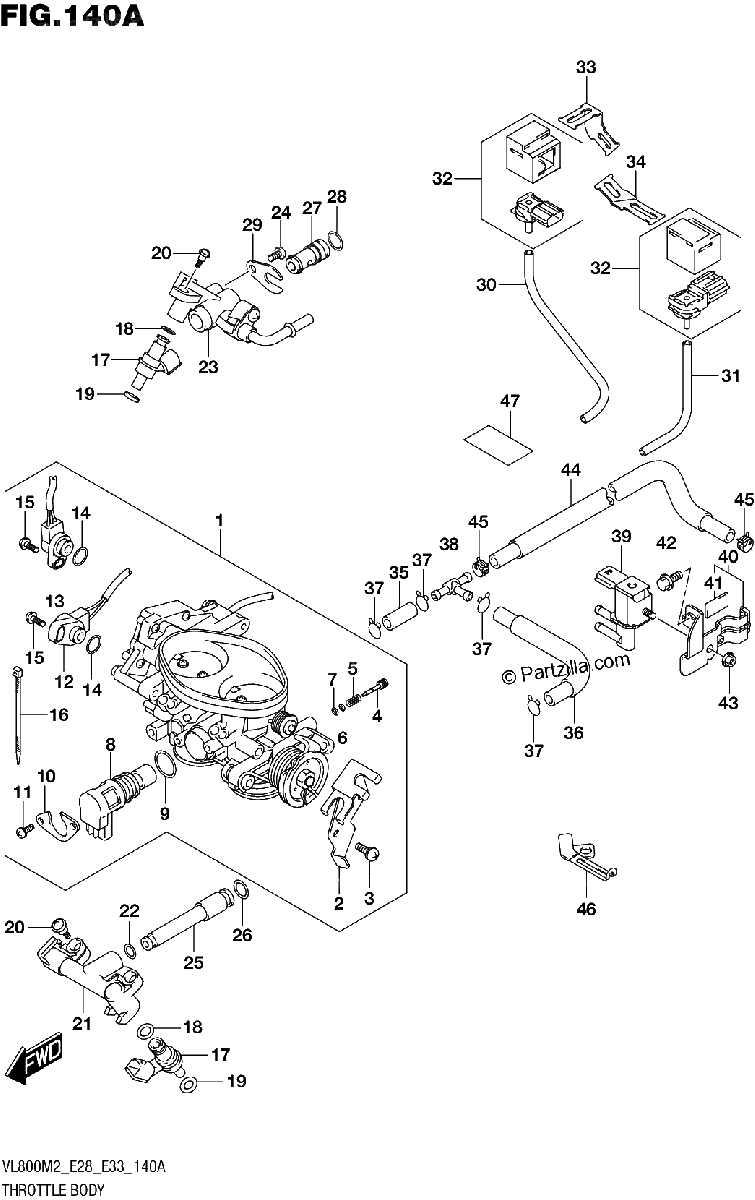 Diagrama de THROTTLE BODY