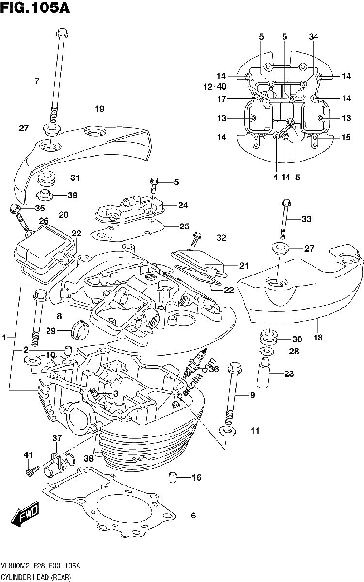Diagrama de CYLINDER HEAD REAR