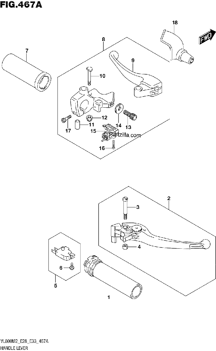 Diagrama de HANDLE LEVER