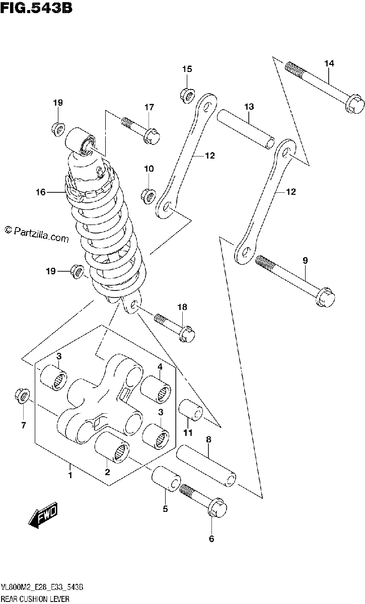 Diagrama de REAR CUSHION LEVER