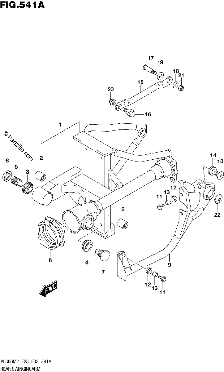 Diagrama de REAR SWINGINGARM