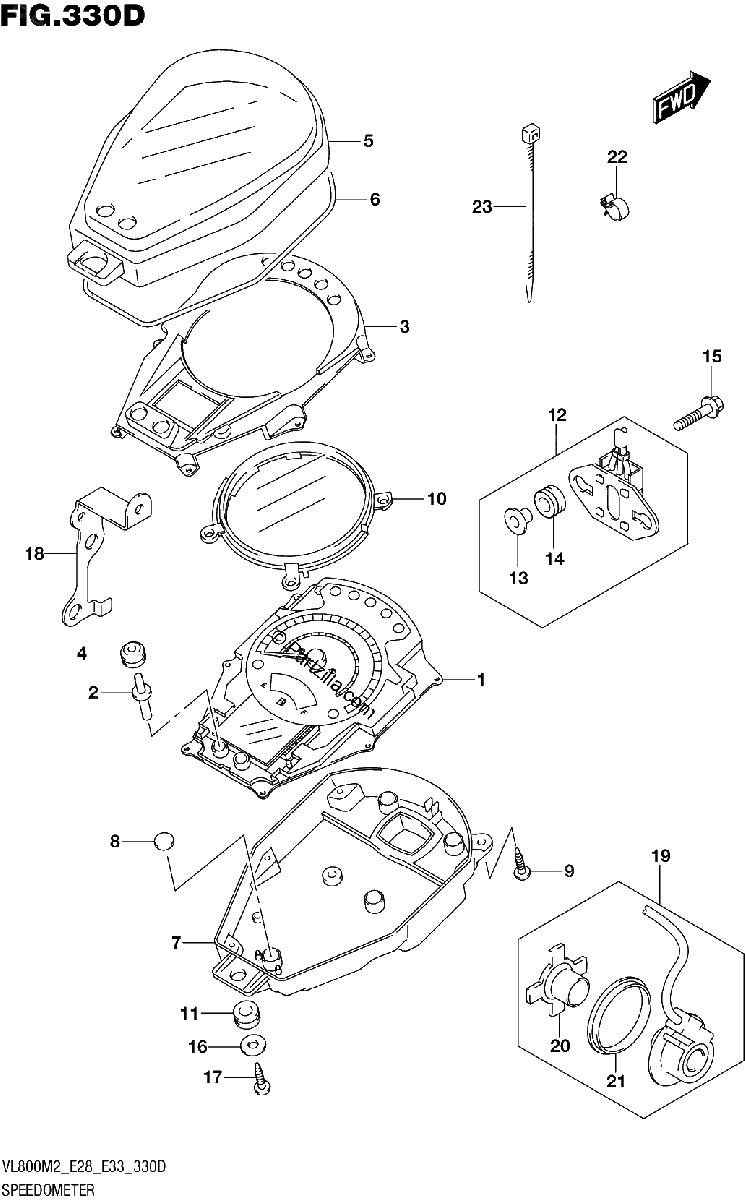 Diagrama de SPEEDOMETER VL800T E33