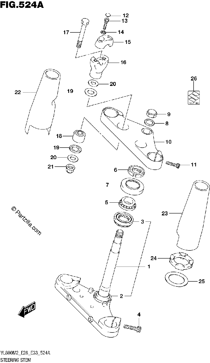 Diagrama de STEERING STEM