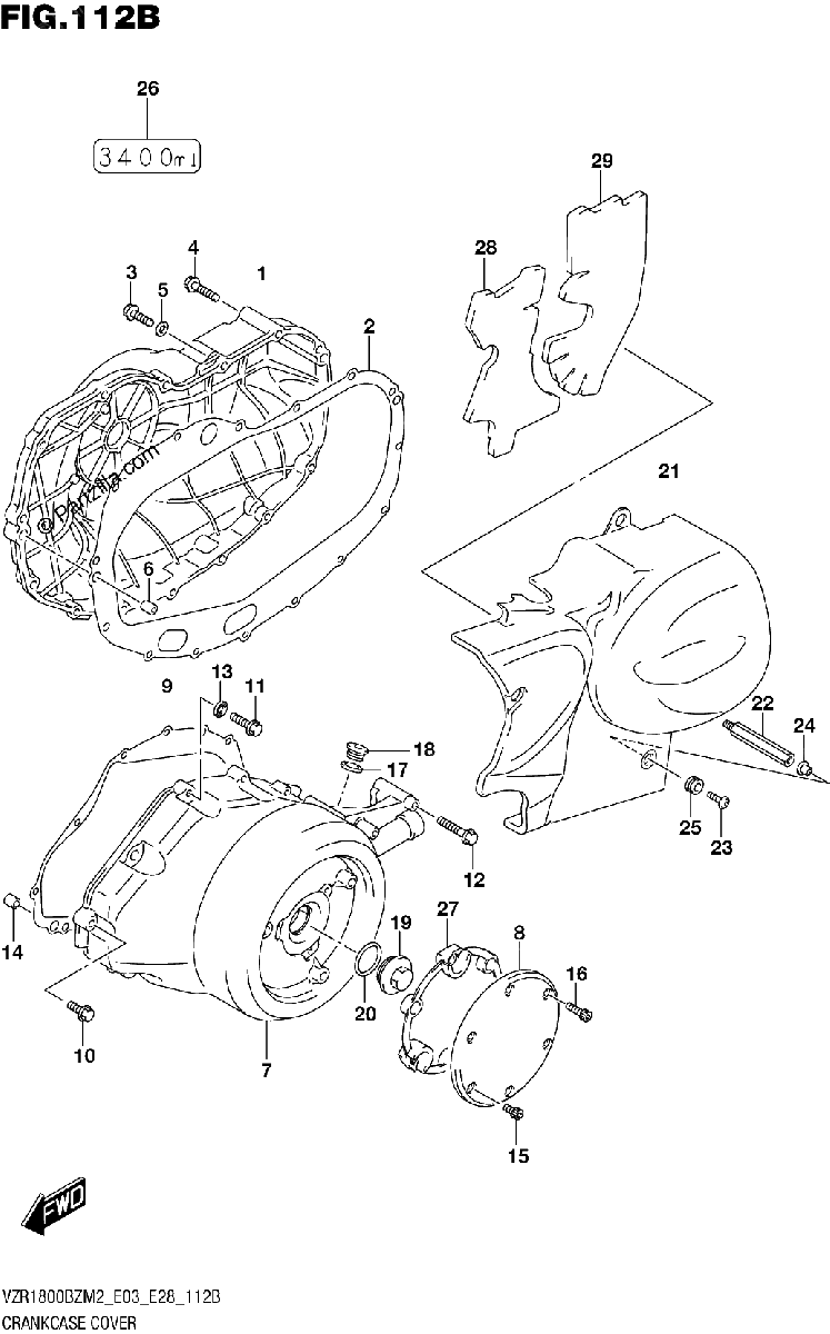 Diagrama de CRANKCASE COVER