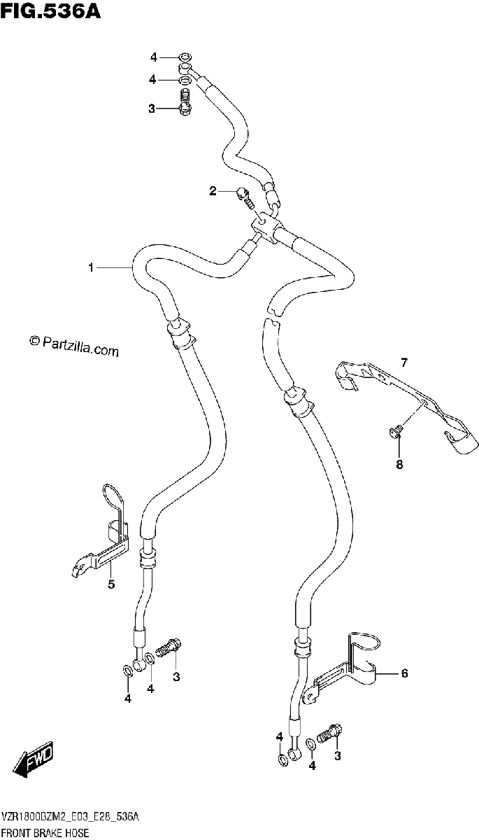 Diagrama de FRONT BRAKE HOSE