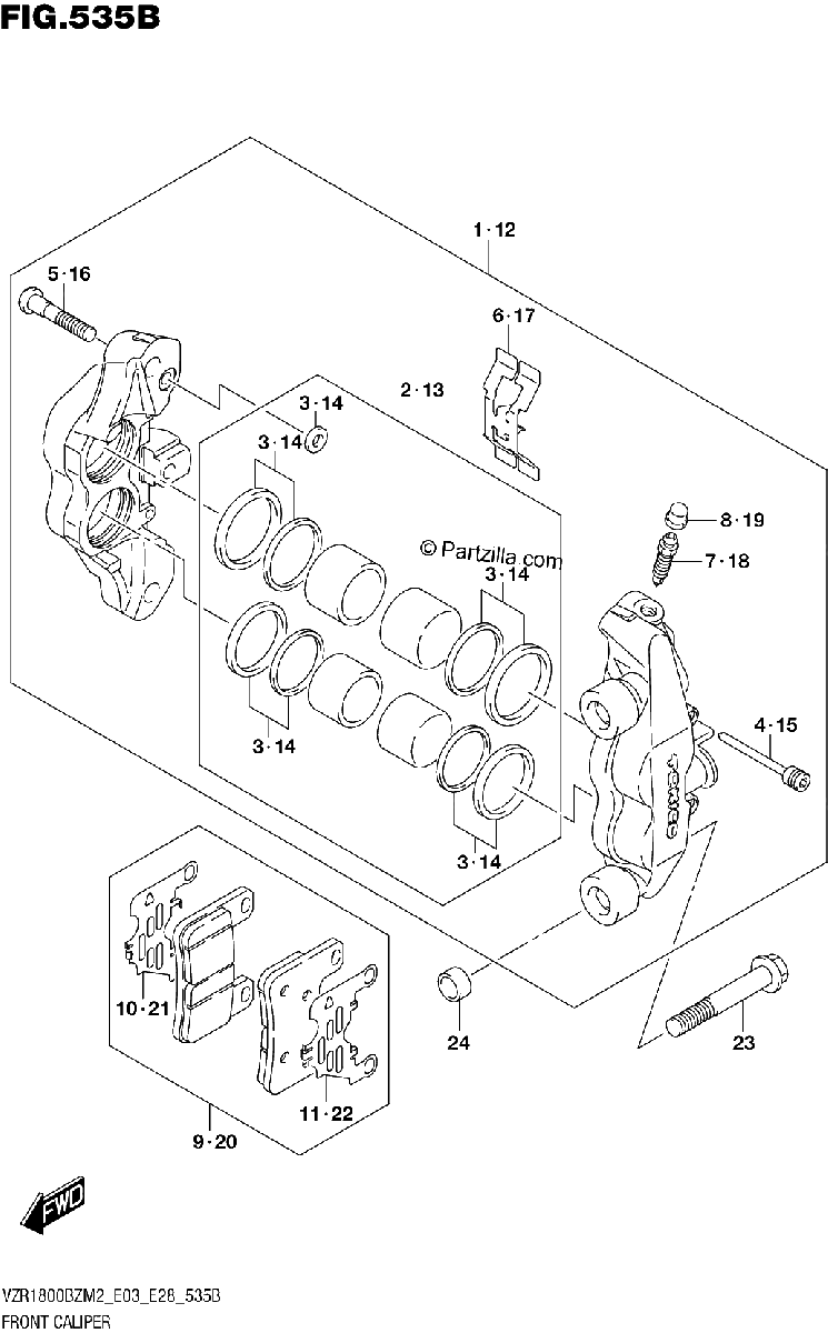 Diagrama de FRONT CALIPER