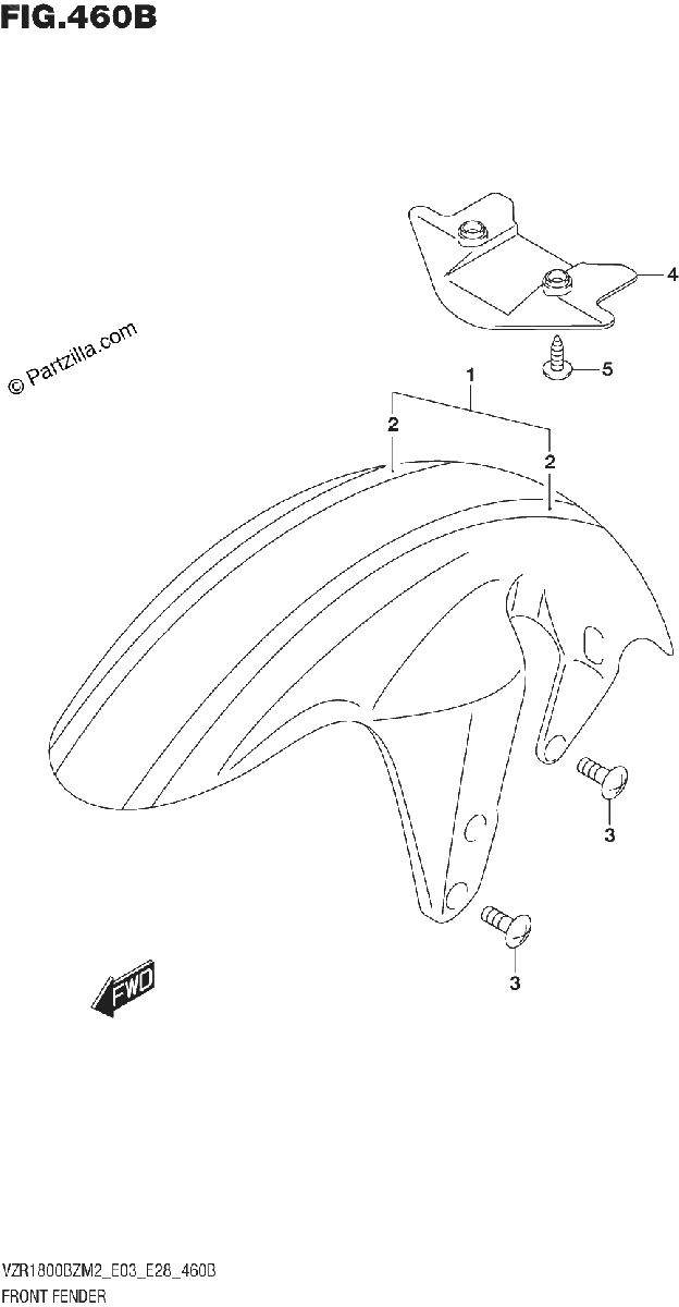 Diagrama de FRONT FENDER SEE NOTE 1