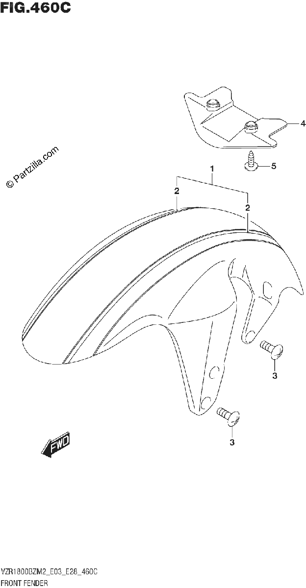 Diagrama de FRONT FENDER SEE NOTE 2