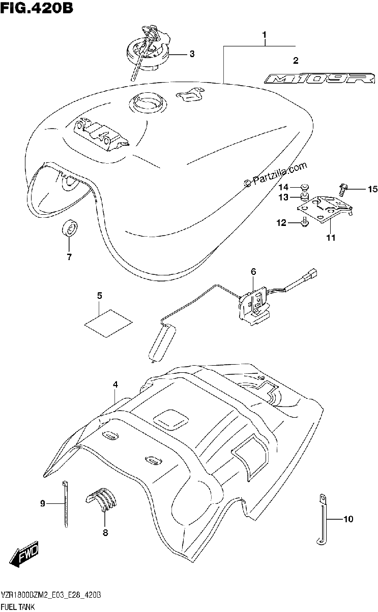 Diagrama de FUEL TANK E03 E28 SEE NOTE 1