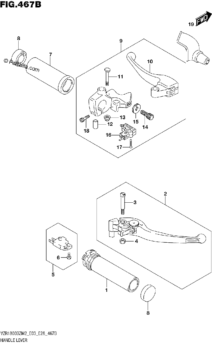 Diagrama de HANDLE LEVER