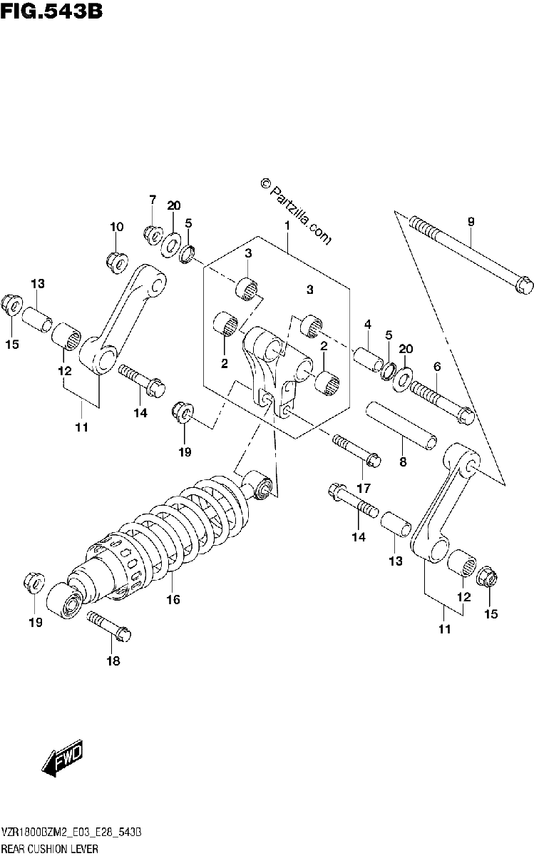 Diagrama de REAR CUSHION LEVER