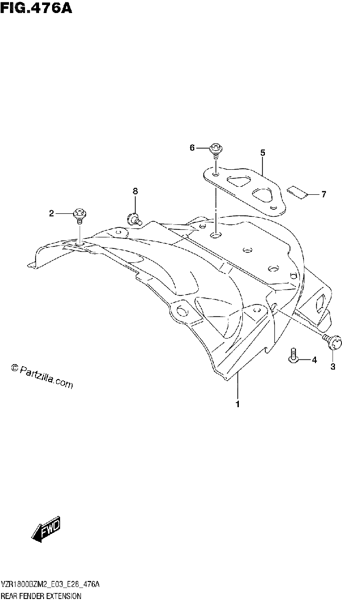 Diagrama de REAR FENDER EXTENSION