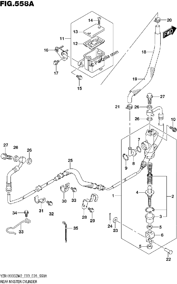 Diagrama de REAR MASTER CYLINDER