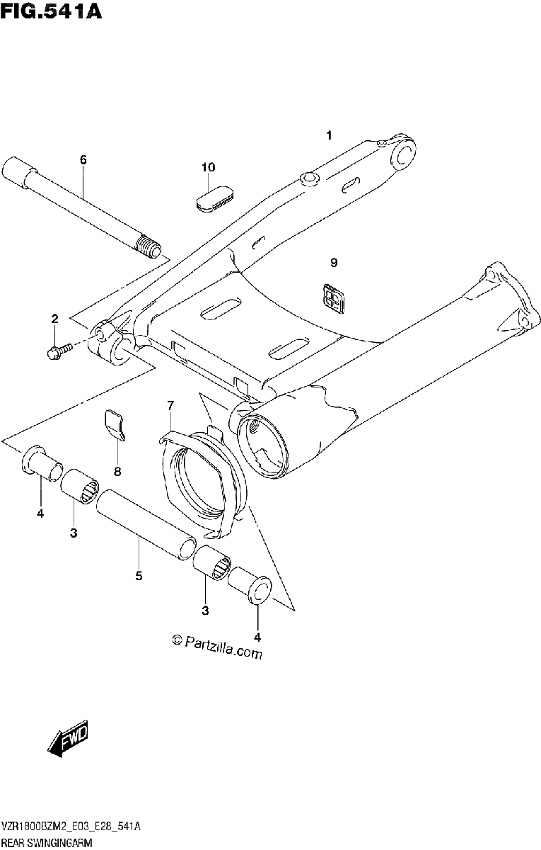 Diagrama de REAR SWINGINGARM
