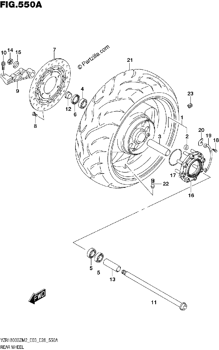 Diagrama de REAR WHEEL