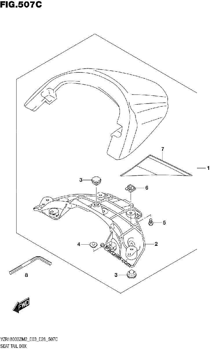 Diagrama de SEAT TAIL BOX SEE NOTE 2