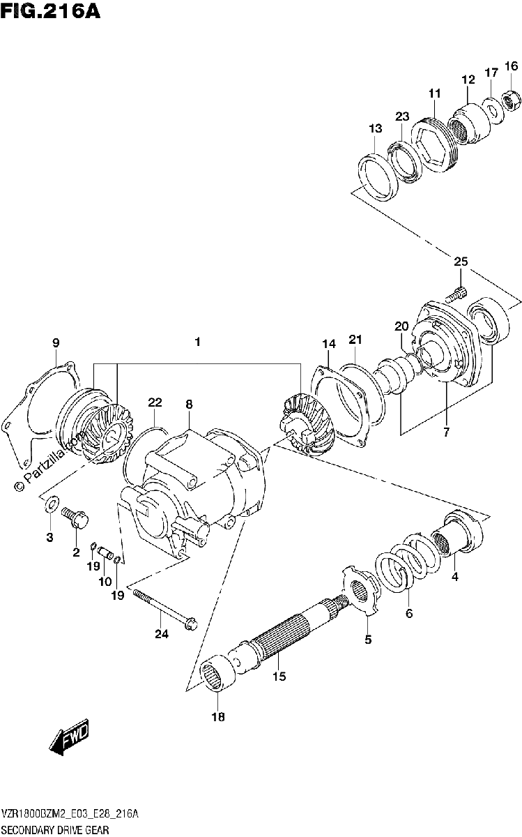 Diagrama de SECONDARY DRIVE GEAR