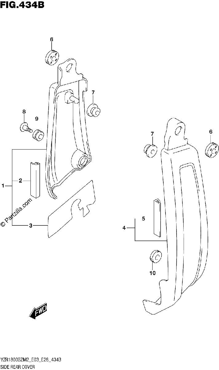 Diagrama de SIDE REAR COVER
