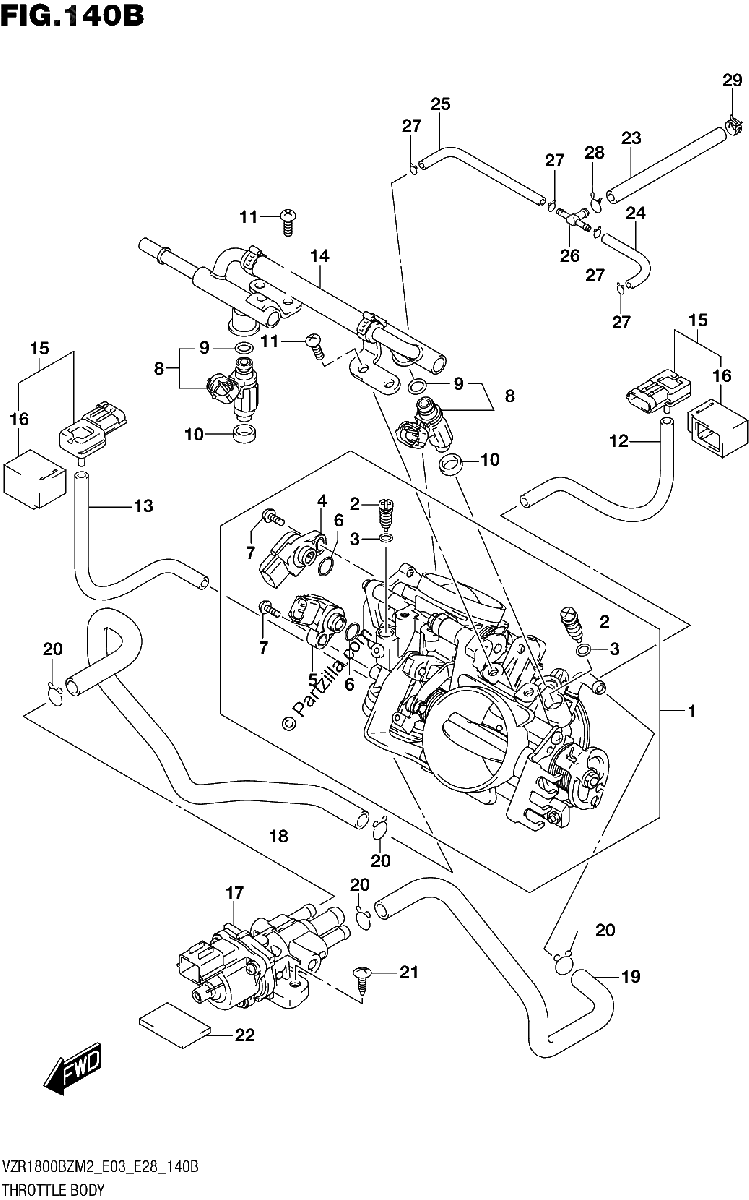 Diagrama de THROTTLE BODY E33