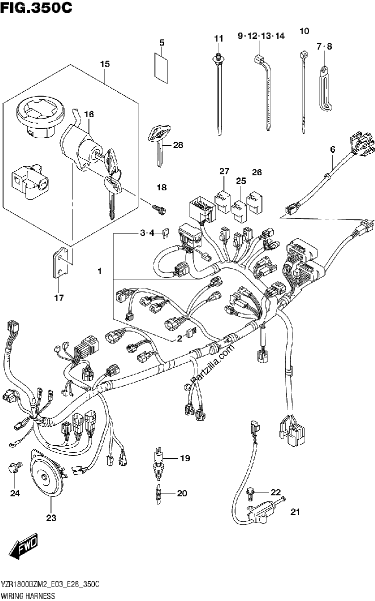 Diagrama de WIRING HARNESS E03 E28