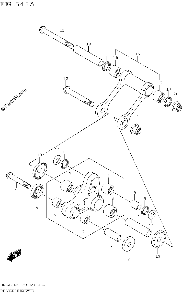 Diagrama de REAR CUSHION LEVER