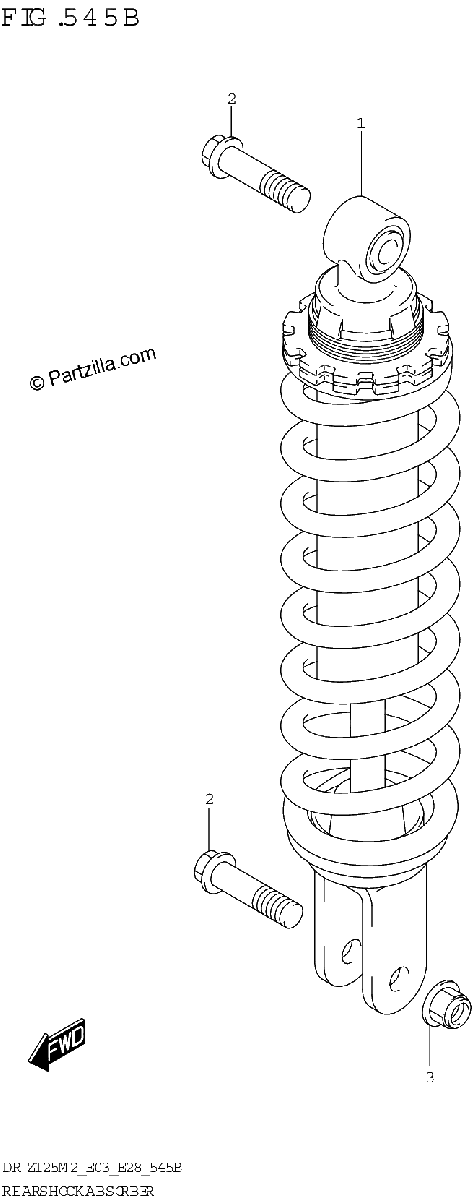 Diagrama de REAR SHOCK ABSORBER DR Z125L E03 E28