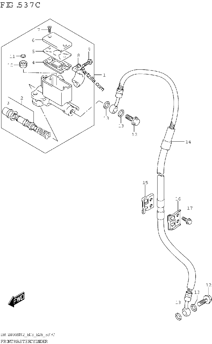 Diagrama de FRONT MASTER CYLINDER DR Z400SM