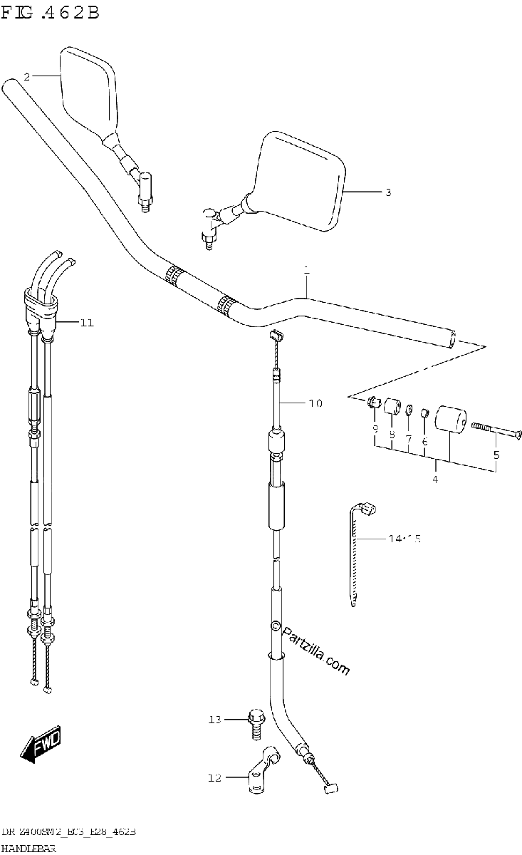 Diagrama de HANDLEBAR DR Z400SM