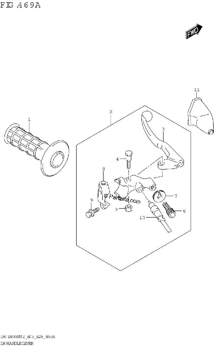 Diagrama de LH HANDLE LEVER