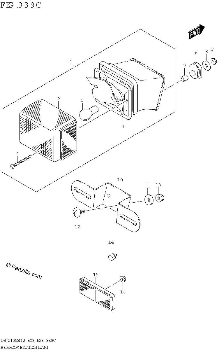 Diagrama de REAR COMBINATION LAMP DR Z400SM