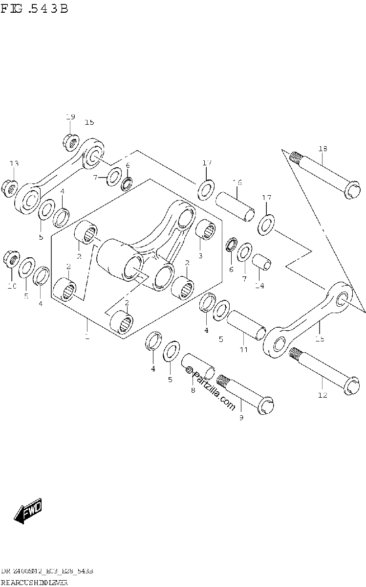 Diagrama de REAR CUSHION LEVER