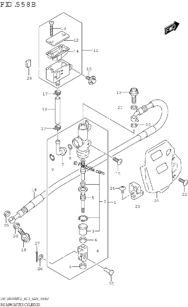 Diagrama de REAR MASTER CYLINDER DR Z400SM