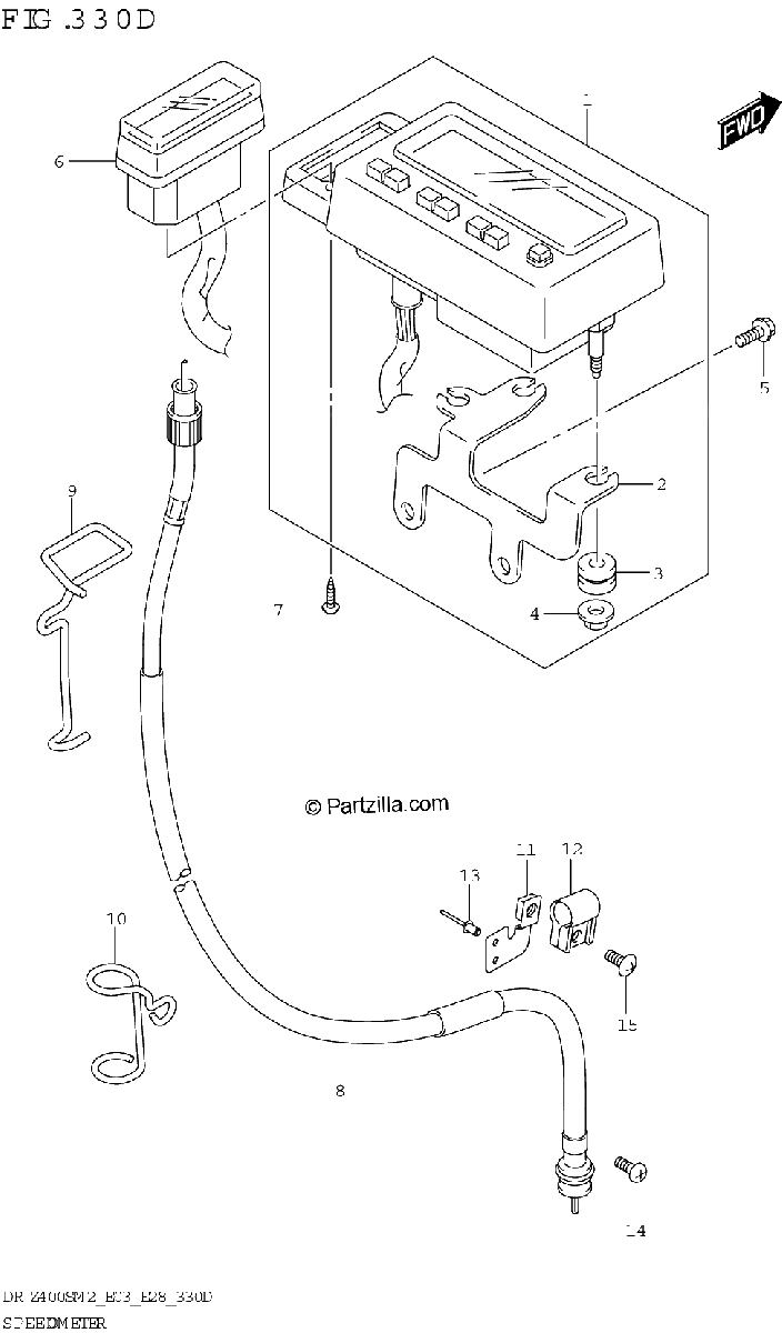 Diagrama de SPEEDOMETER DR Z400SM E03 E33