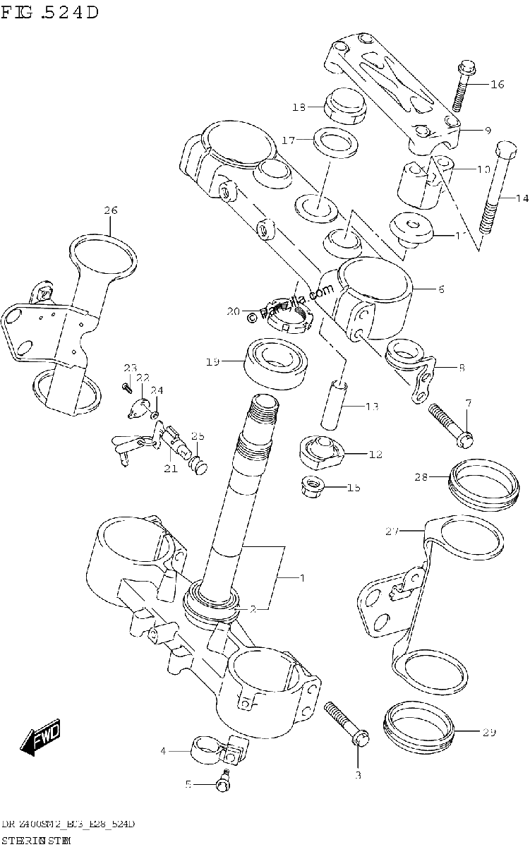 Diagrama de STEERING STEM DR Z400SM