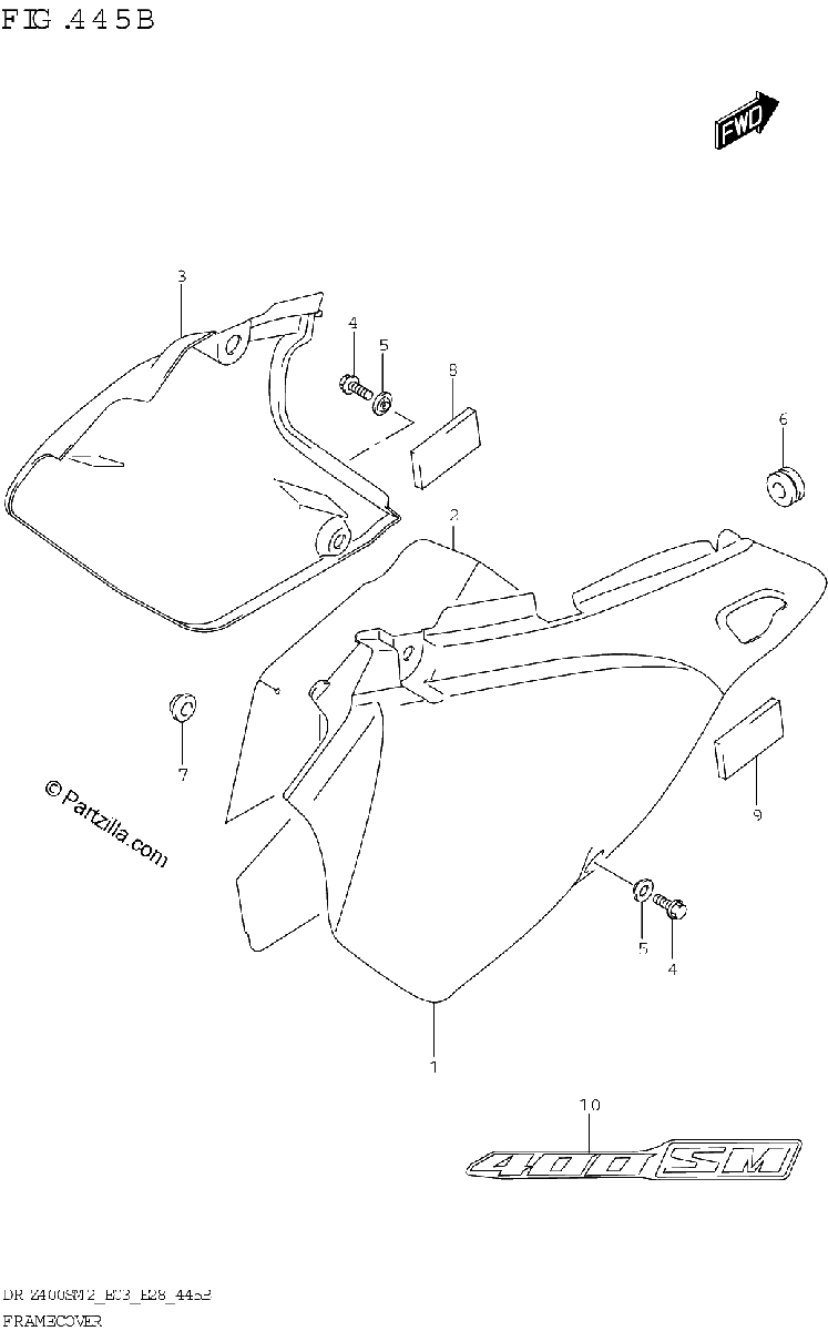Diagrama de FRAME COVER DR Z400SM E33